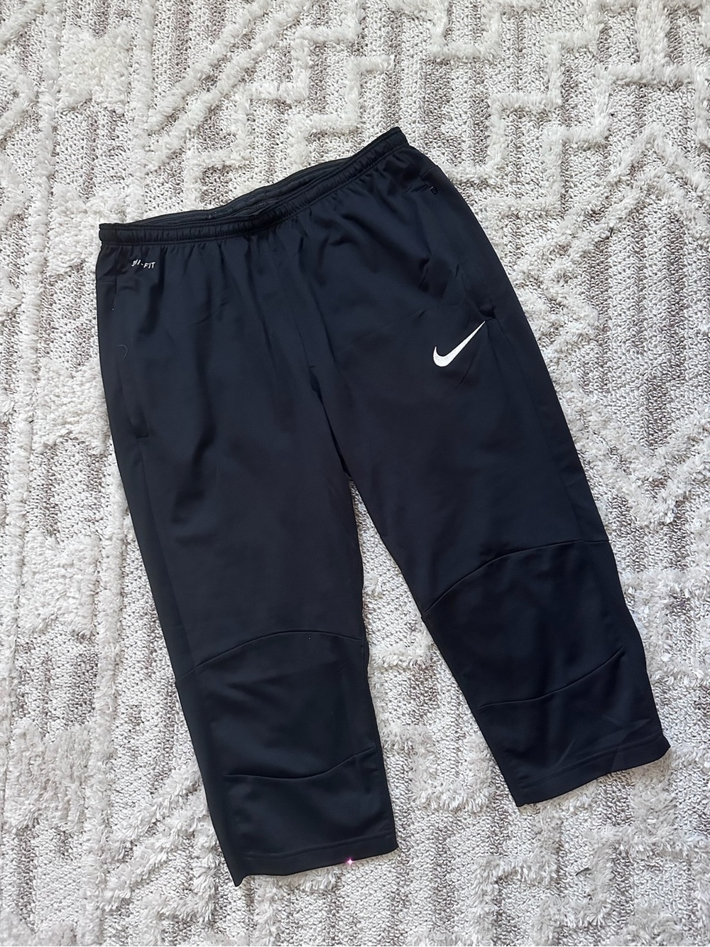 Nike Mens Black Dri-FIT Athletic 3/4 Pants